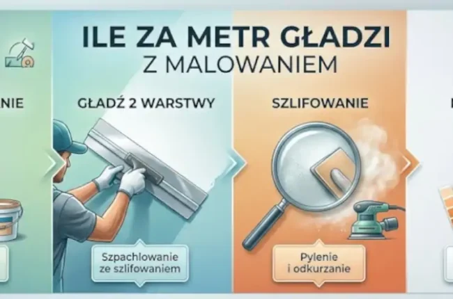 Ile za metr gładzi z malowaniem 2026? Aktualny Cennik