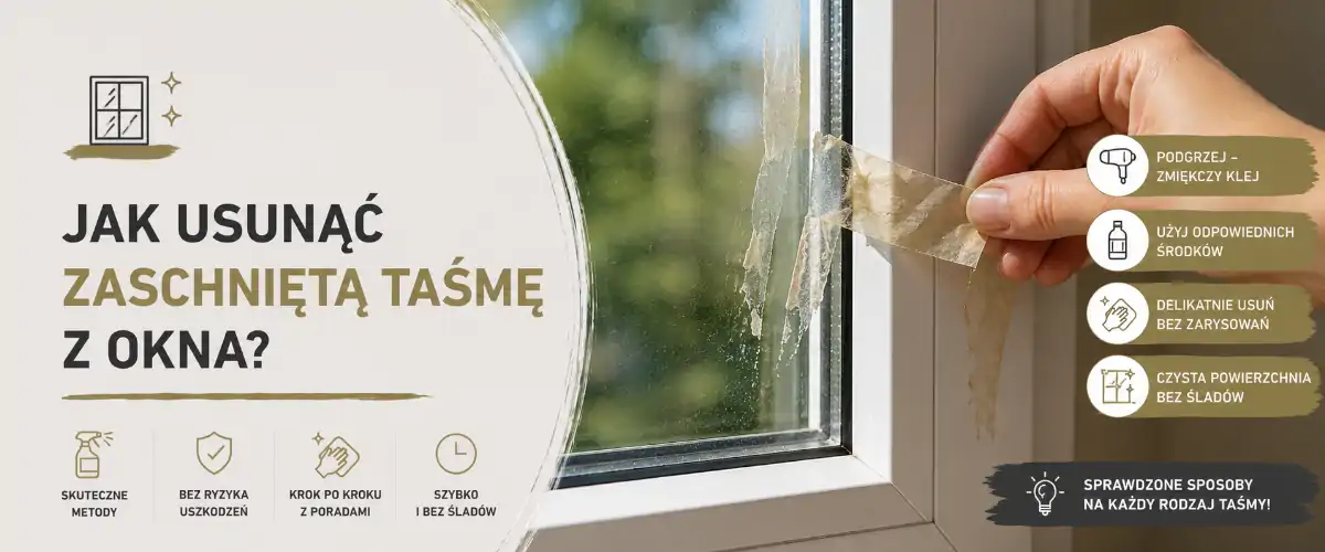 jak usunąć zaschniętą taśmę z okna? Poradnik