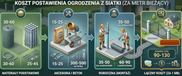 Koszt postawienia ogrodzenia z siatki 2026 - Cennik za mb