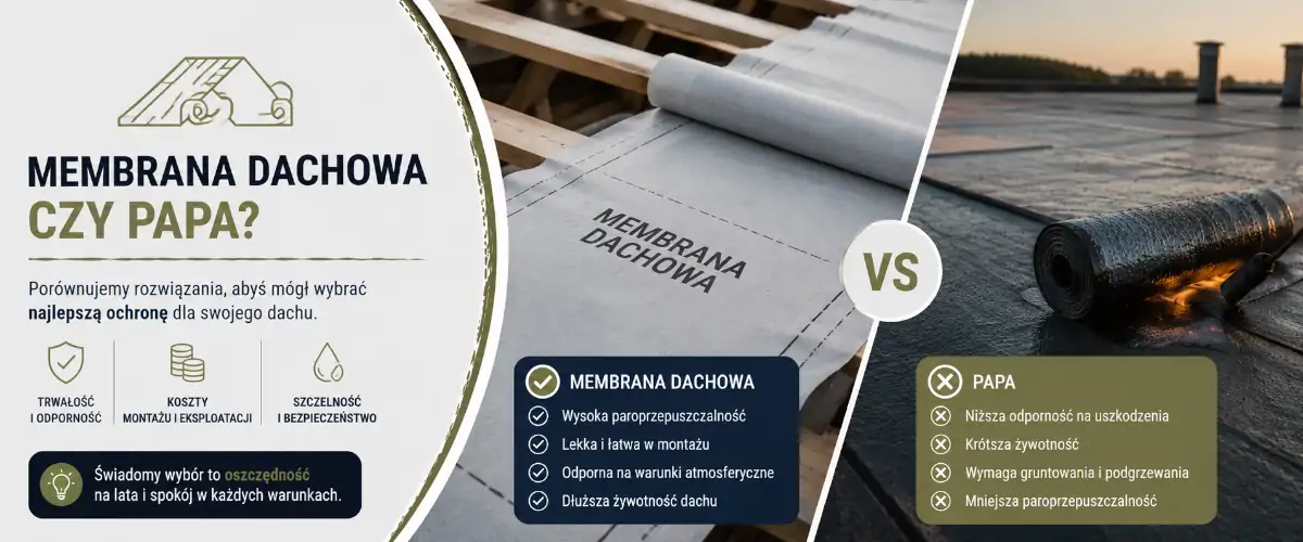 Membrana dachowa czy papa? Co wybrać - wady i zalety
