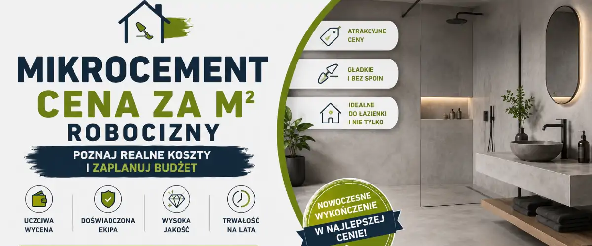 Mikrocement cena za m2 robocizny – koszt 2026