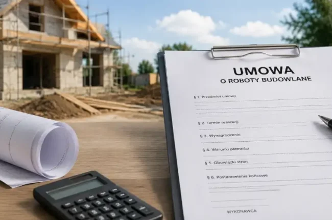 Prosta umowa o roboty budowlane wzór 2026