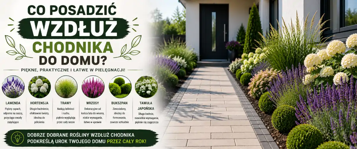 Co posadzić wzdłuż chodnika do domu? 15 sprawdzonych roślin