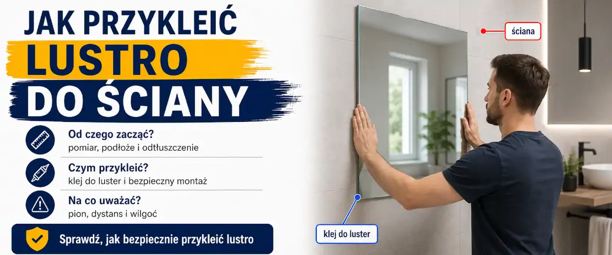 Jak przykleić lustro do ściany? Klej, kroki, błędy