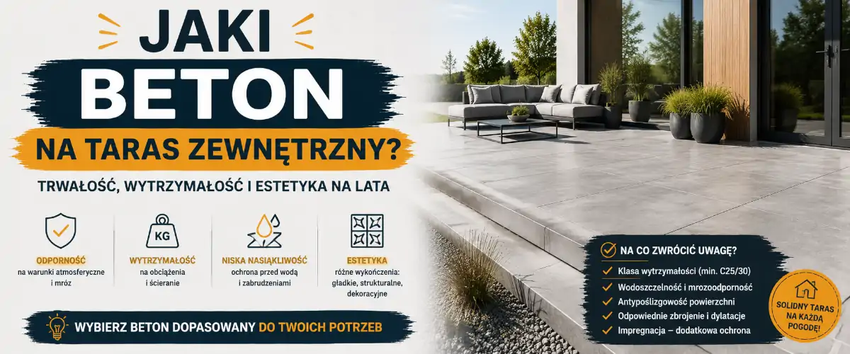 Jaki beton na taras zewnętrzny? Najlepsze klasy i parametry