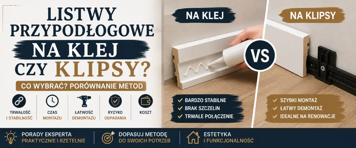 Listwy przypodłogowe na klej czy klipsy? Praktyczne porównanie