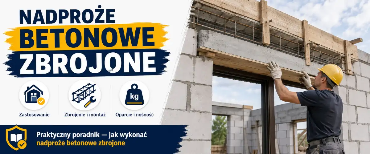 Nadproże betonowe zbrojone - dobór, zbrojenie, błędy