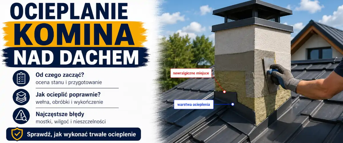 Ocieplanie komina nad dachem krok po kroku