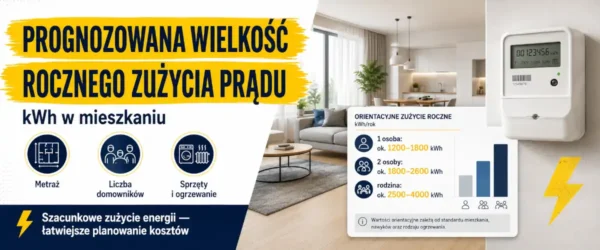 Prognozowana wielkość rocznego zużycia prądu kWh w mieszkaniu