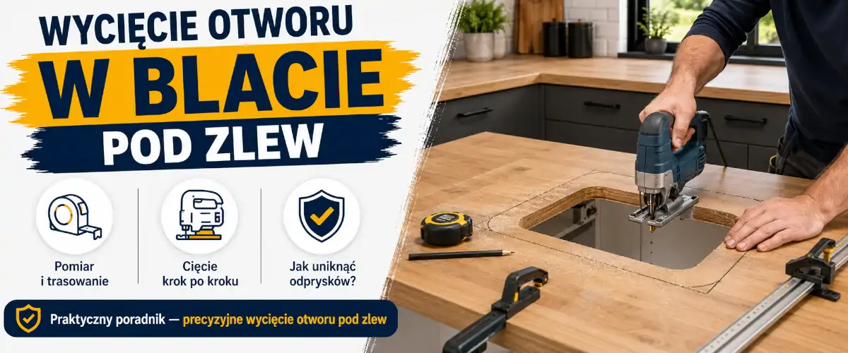 Wycięcie otworu w blacie pod zlew: instrukcja