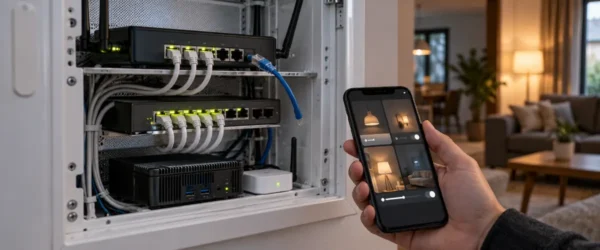 Serwer Home Assistant i router z odłączonym przewodem WAN
