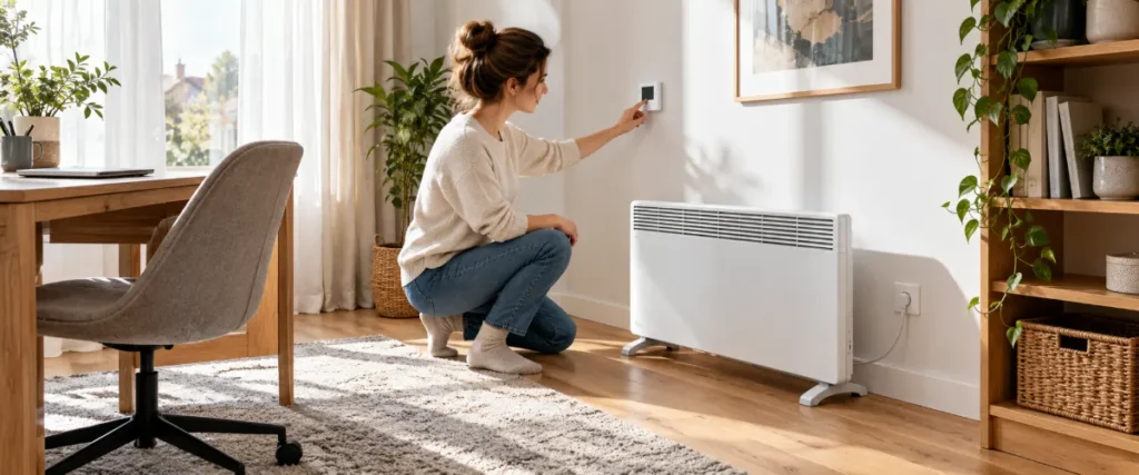 Ustawianie termostatu konwektora elektrycznego w domowym gabinecie