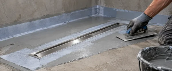 Mankiet zatapiany w hydroizolacji wokół odpływu liniowego