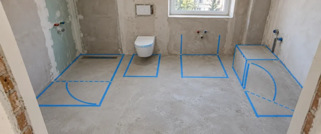 Łazienka 5 m² z prysznicem, WC, umywalką i pralką