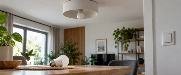 Żarówka LED w oprawie i sprawne źródło przygotowane do podmiany
